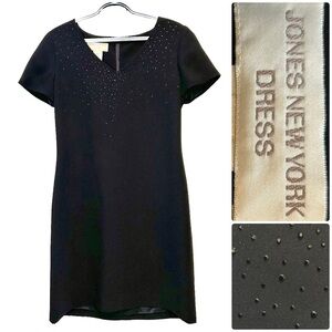 Jones New York Black Dress 10 with Gem Accents